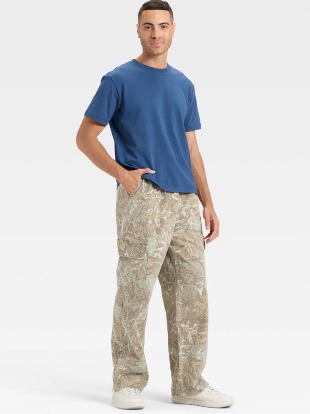Men's Camo Print Baggy Utility Pants - Original Use™ Green S